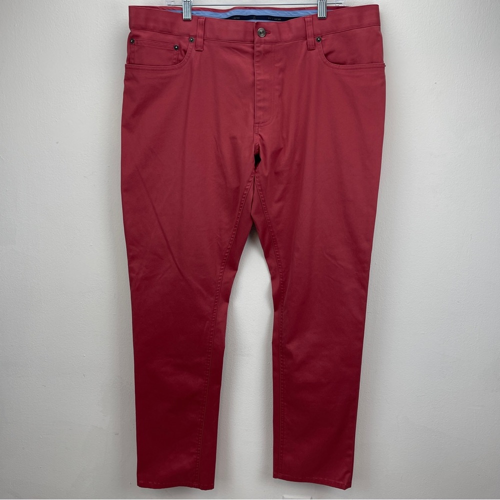 Brooks Brothers Advantage Chinos Mens 38x32 Salmon Flat Front Pants Trousers